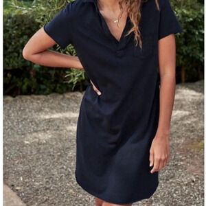 Frank & Eileen Lauren Polo Dress BLACK Heritage Jersey Small